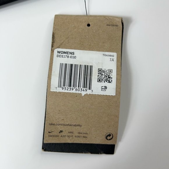 Nike Air Womens Swoosh Sports Bra Black Dri Fit Stretch Racerback Plus 1X New - Picture 9 of 10